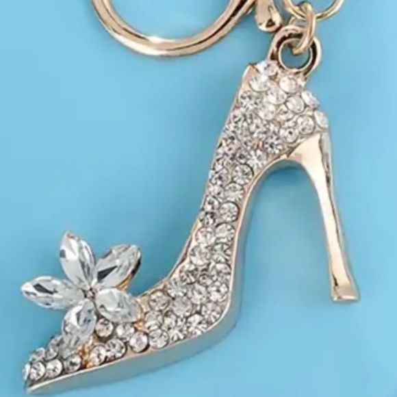 Fashion Rhinestone High-heeled Shoe Key Chain - About 4.5 Inches Long - Picture 4 of 7